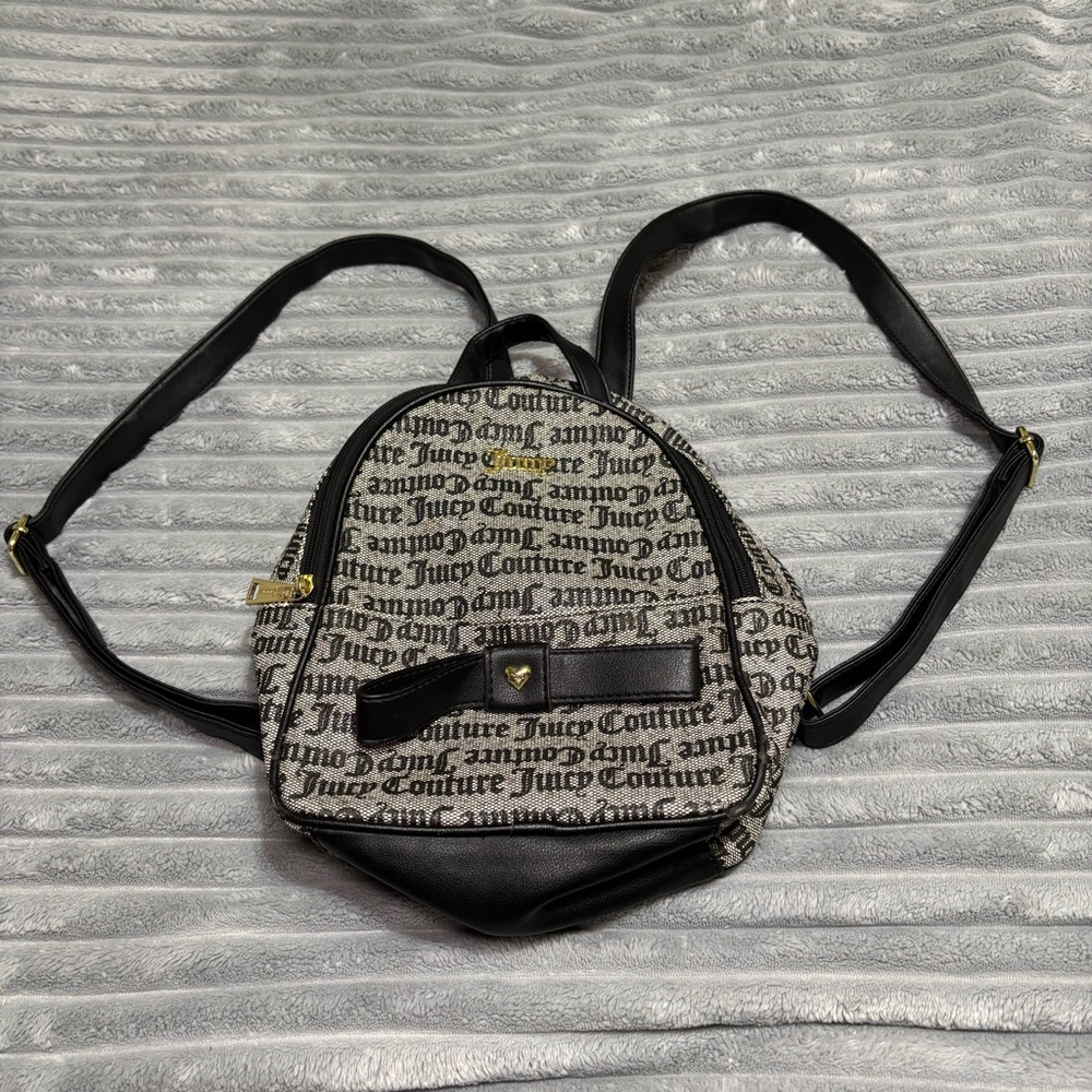 Juicy Couture mini backpack black status gothic stripe
Like New